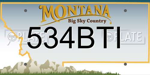 534BTI Montana License Plate