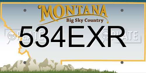 534EXR Montana License Plate