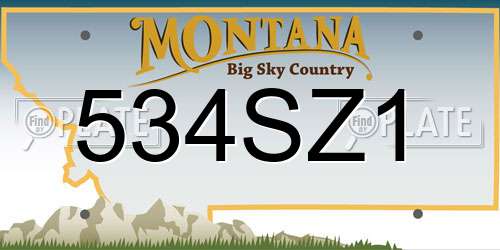 534SZ1 Montana License Plate