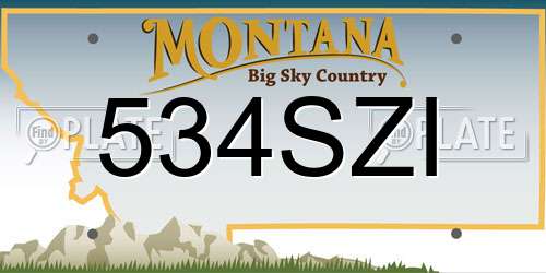 534SZI Montana License Plate