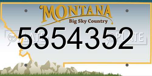 5354352 Montana License Plate