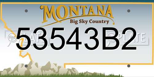 53543B2 Montana License Plate