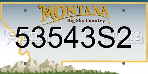 53543S2 Montana License Plate