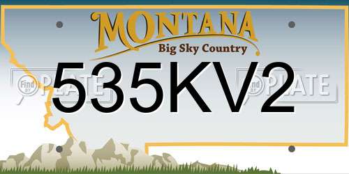 535KV2 Montana License Plate
