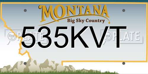 535KVT Montana License Plate