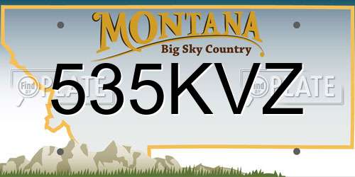 535KVZ Montana License Plate