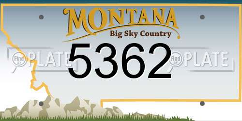 5362 Montana License Plate