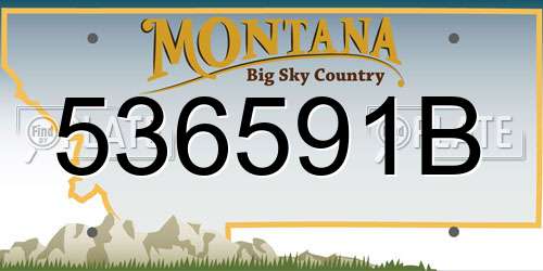 536591B Montana License Plate