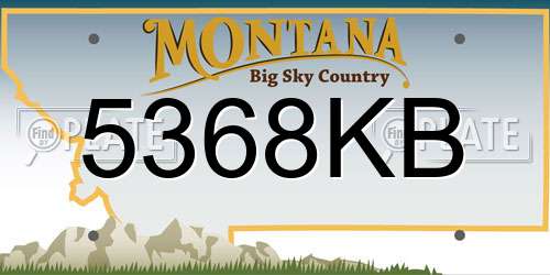 5368KB Montana License Plate