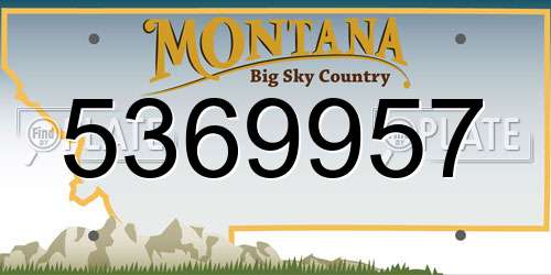 5369957 Montana License Plate