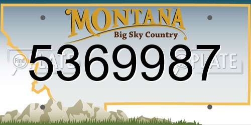 5369987 Montana License Plate