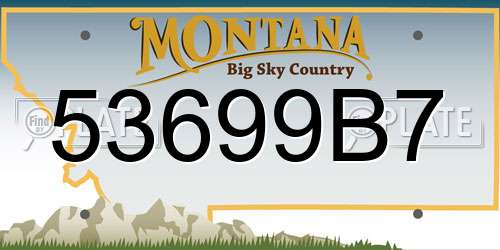 53699B7 Montana License Plate