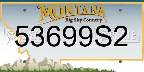 53699S2 Montana License Plate