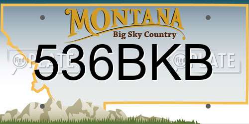 536BKB Montana License Plate