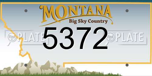 5372 Montana License Plate