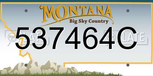 537464C Montana License Plate