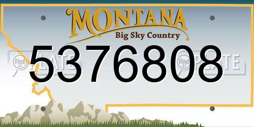 5376808 Montana License Plate
