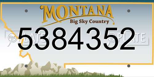 5384352 Montana License Plate