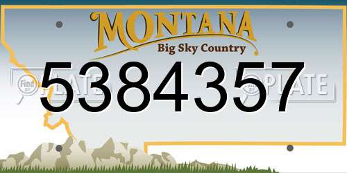 5384357 Montana License Plate