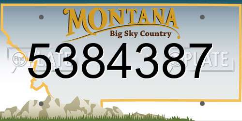 5384387 Montana License Plate