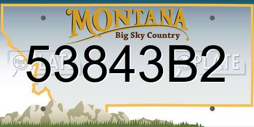 53843B2 Montana License Plate