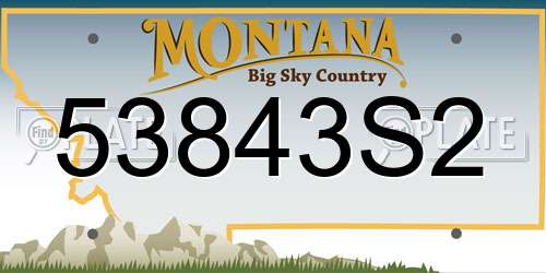 53843S2 Montana License Plate