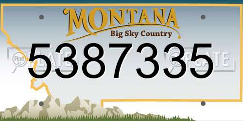 5387335 Montana License Plate