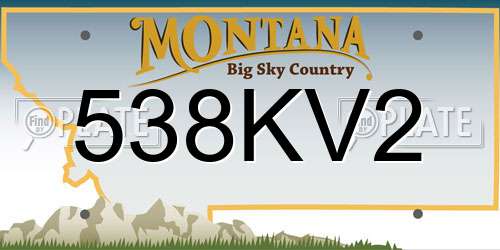 538KV2 Montana License Plate