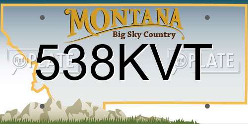 538KVT Montana License Plate