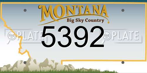 5392 Montana License Plate