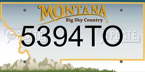 5394TO Montana License Plate