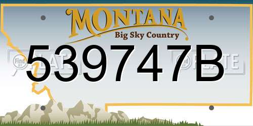 539747B Montana License Plate