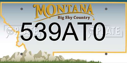 539AT0 Montana License Plate