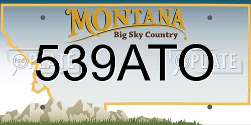 539ATO Montana License Plate