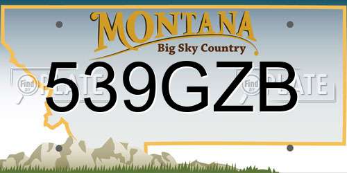 539GZB Montana License Plate