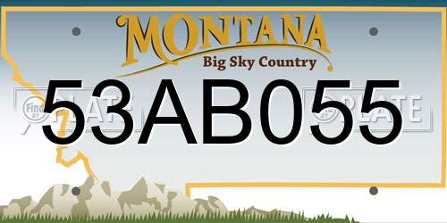 53AB055 Montana License Plate