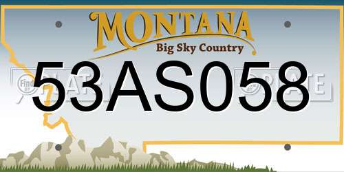 53AS058 Montana License Plate