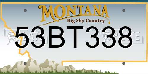 53BT338 Montana License Plate