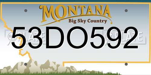 53DO592 Montana License Plate