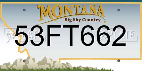 53FT662 Montana License Plate