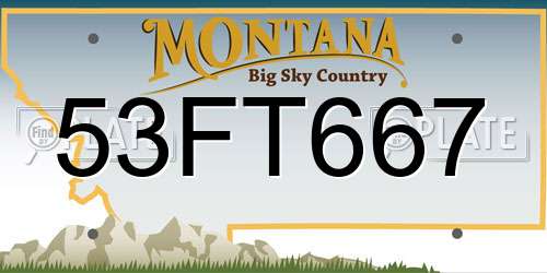 53FT667 Montana License Plate