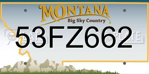 53FZ662 Montana License Plate