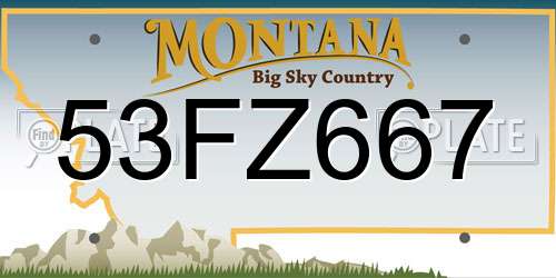 53FZ667 Montana License Plate