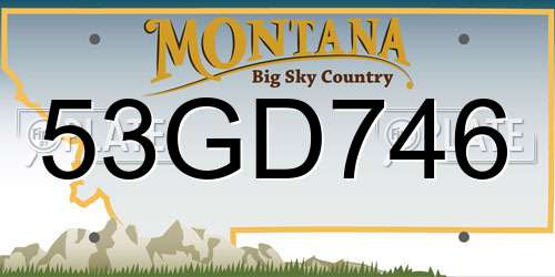 53GD746 Montana License Plate