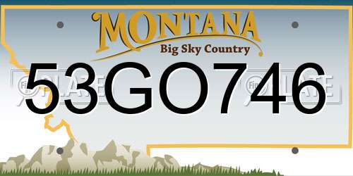 53GO746 Montana License Plate