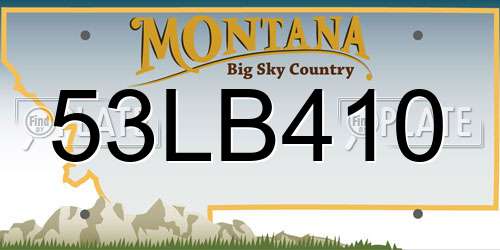 53LB410 Montana License Plate