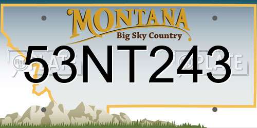 53NT243 Montana License Plate