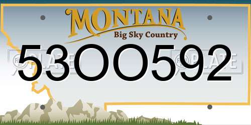 53OO592 Montana License Plate