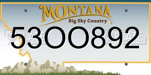 53OO892 Montana License Plate