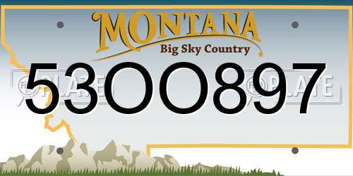 53OO897 Montana License Plate